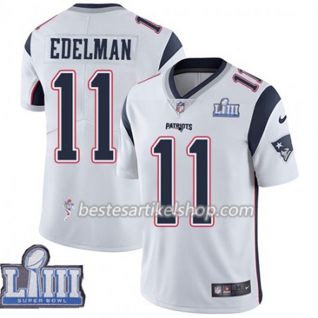 Herren New England Patriots Trikot Julian Edelman 11 Nike Weiß 2019 Super Bowl LIII